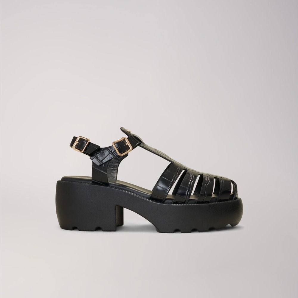 Maje fisherman leather sandals with tread